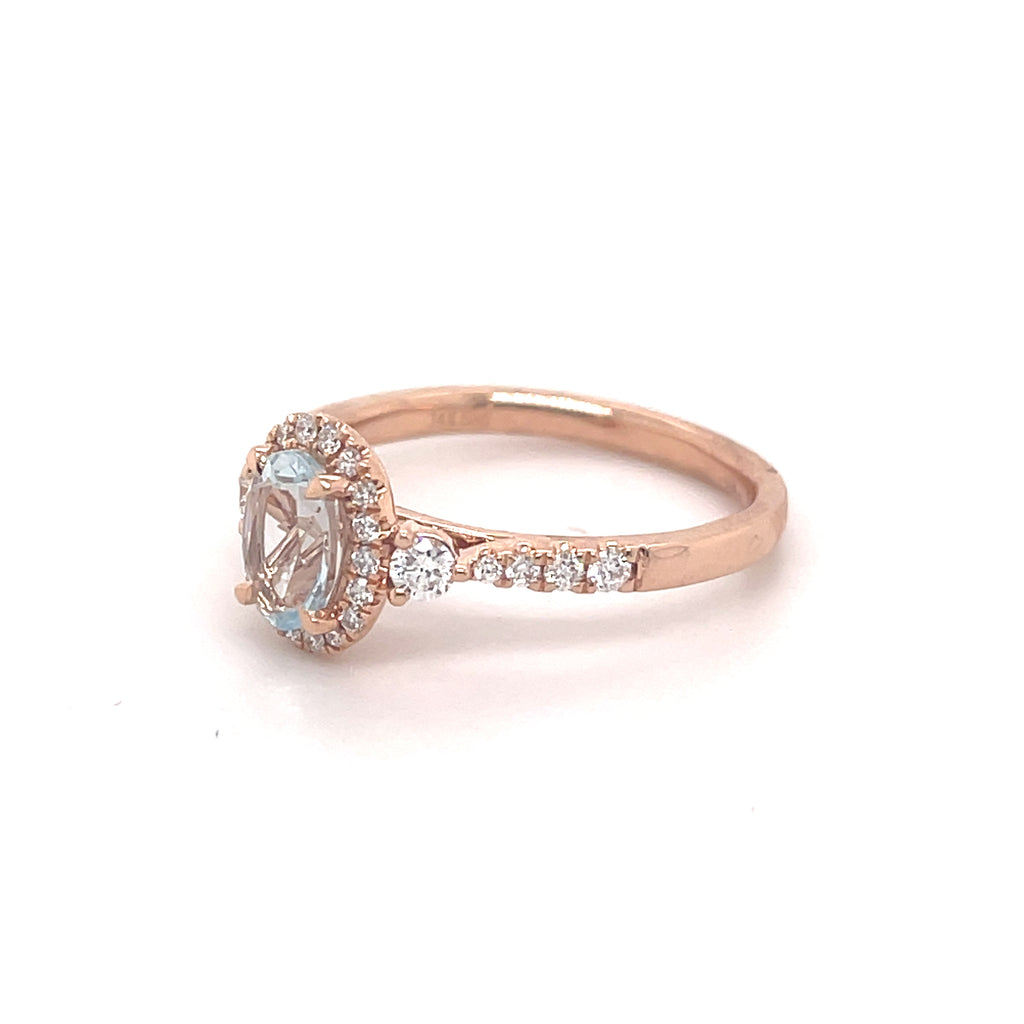 Ariel 14ct Rose Gold Aquamarine