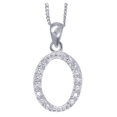 Initial Silver Pendant - Sparkling Cursive