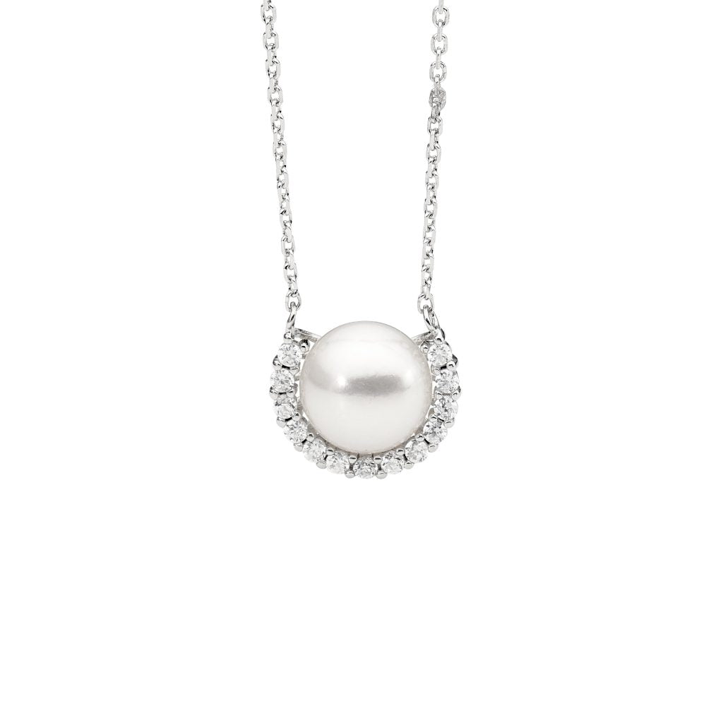 Freshwater Pearl w/ CZ pendant
