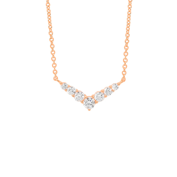 V Pendant with CZ - 2 Colours