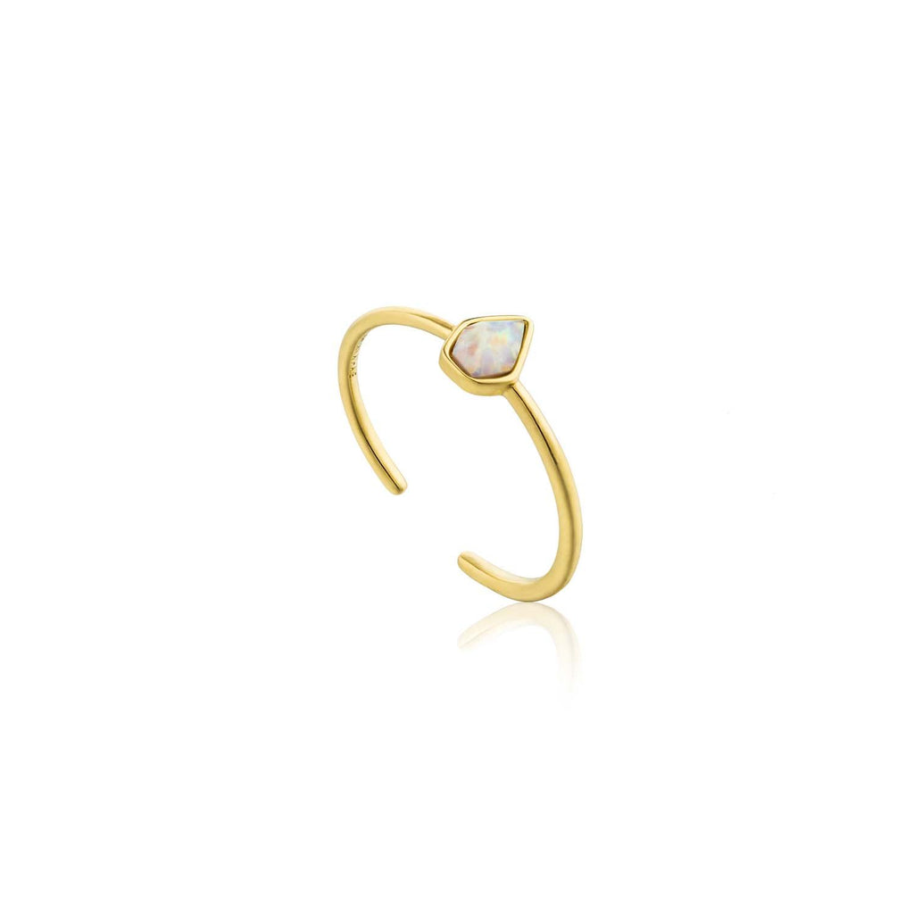 Opal Colour Adjustable Gold Ring
