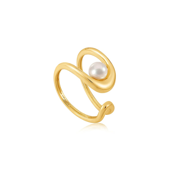 Pearl Power - Pearl Sculpted Adjustable Gold Ring