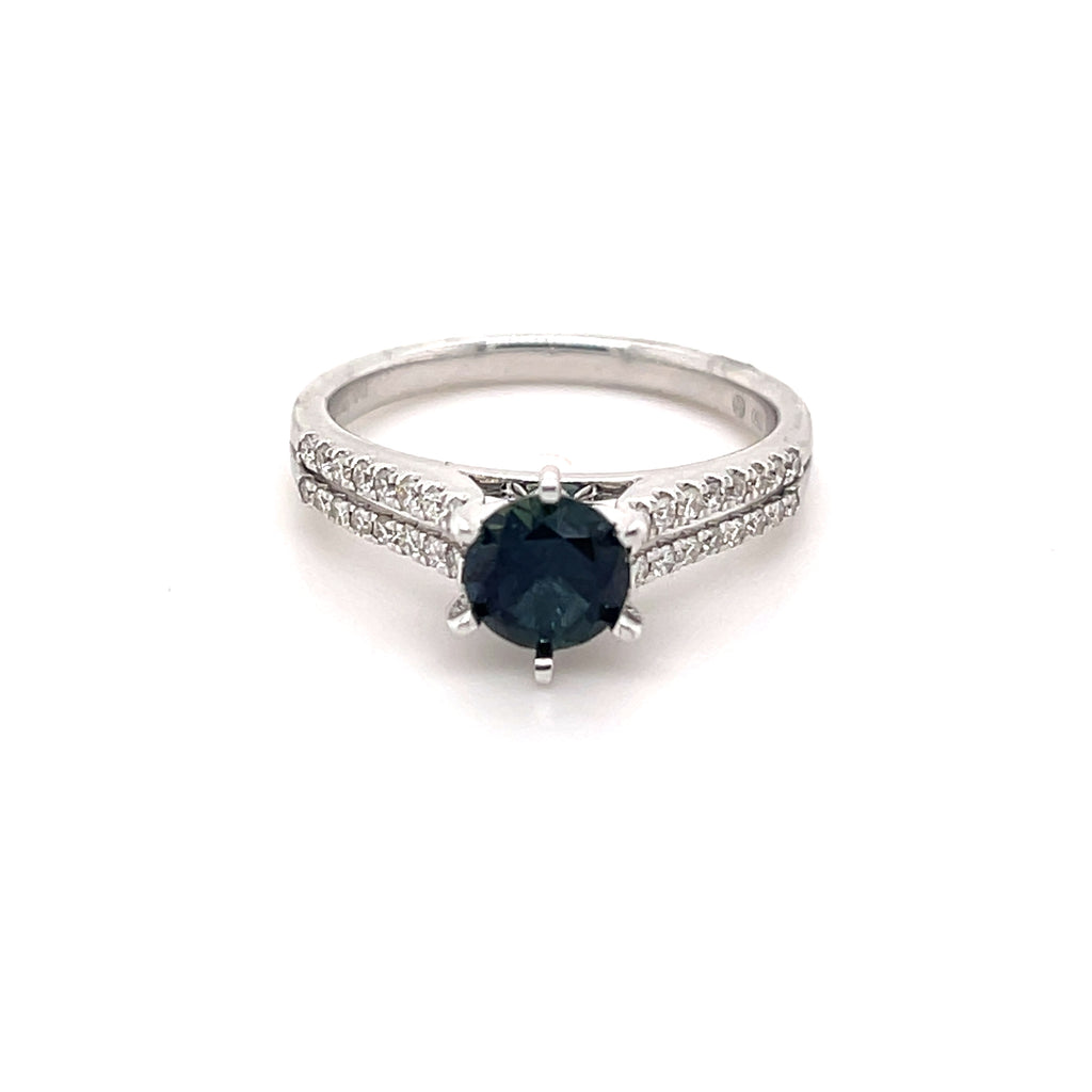Cassandra Saphire White Gold Ring