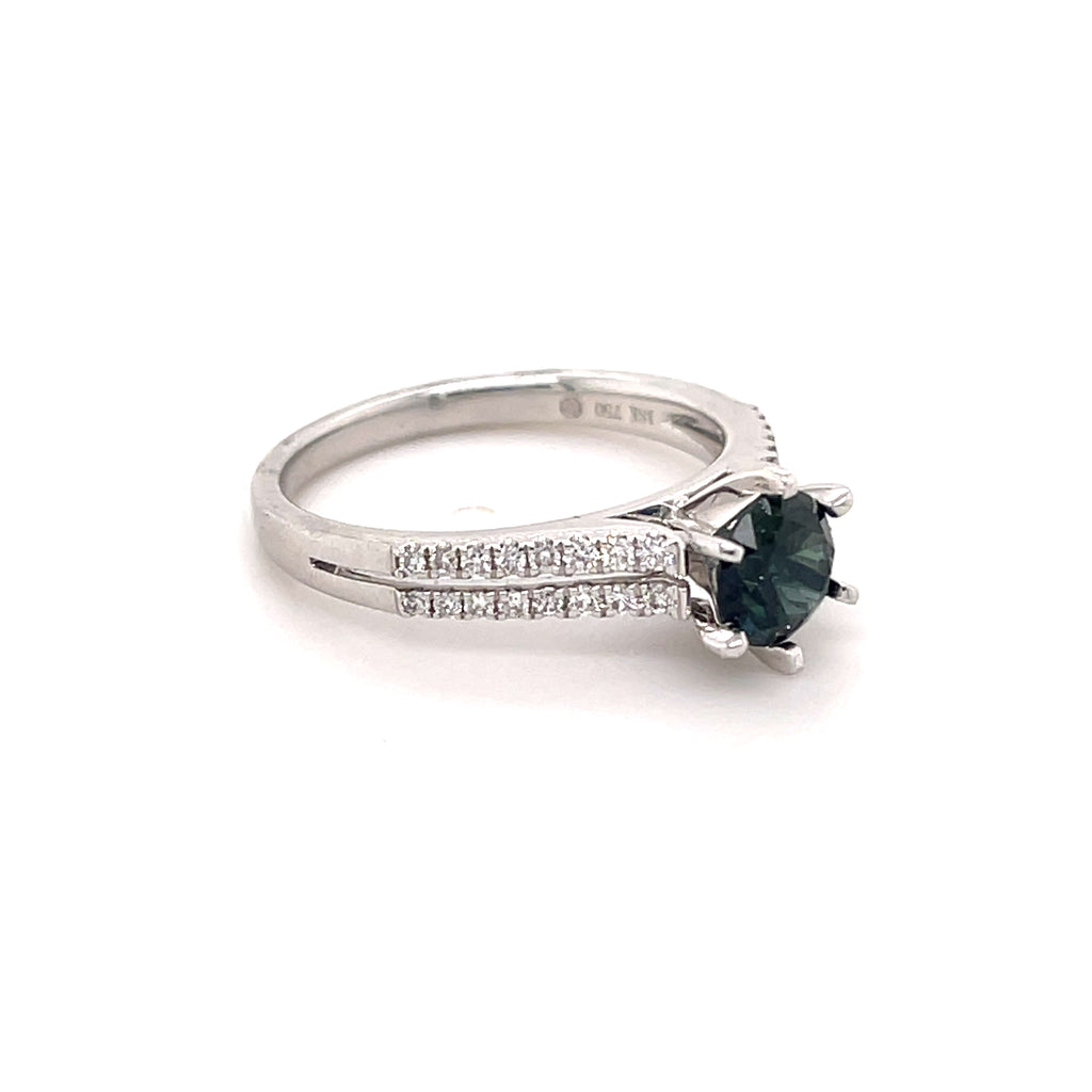 Cassandra Saphire White Gold Ring