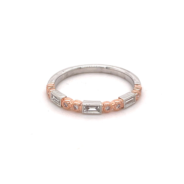 Platinum 18ct Rose Gold Pink Diamond Ring