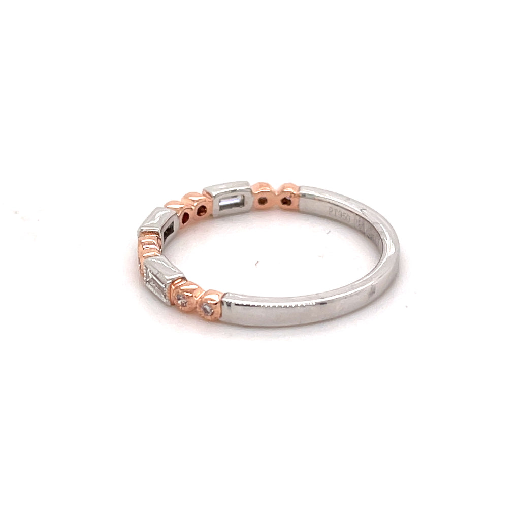 Platinum 18ct Rose Gold Pink Diamond Ring
