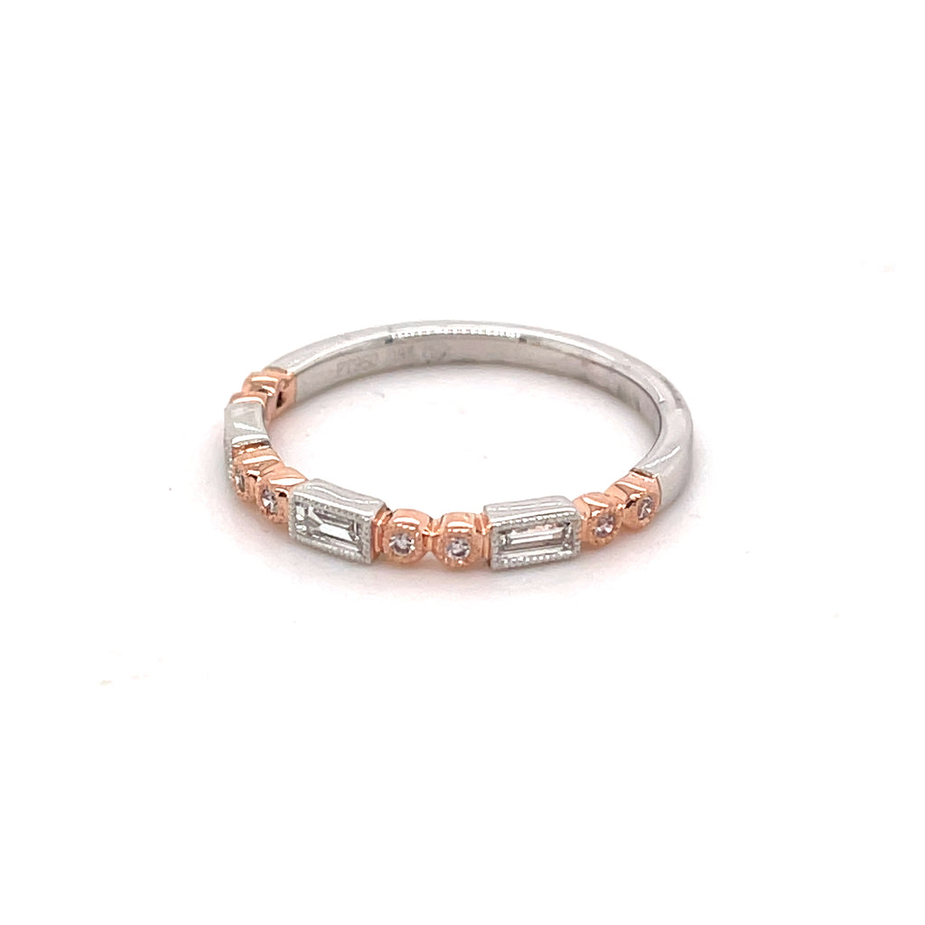 Platinum 18ct Rose Gold Pink Diamond Ring