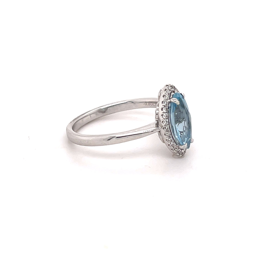White Gold Aquamarine Ring