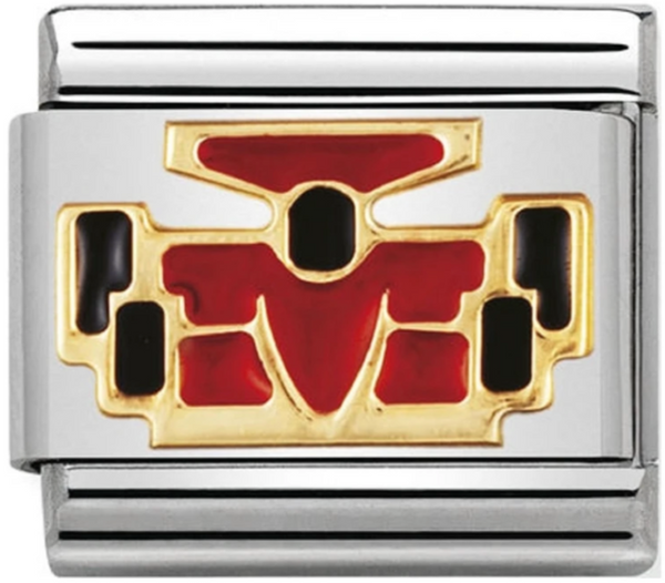 Transport - Red Formula 1 Car Gold Charm