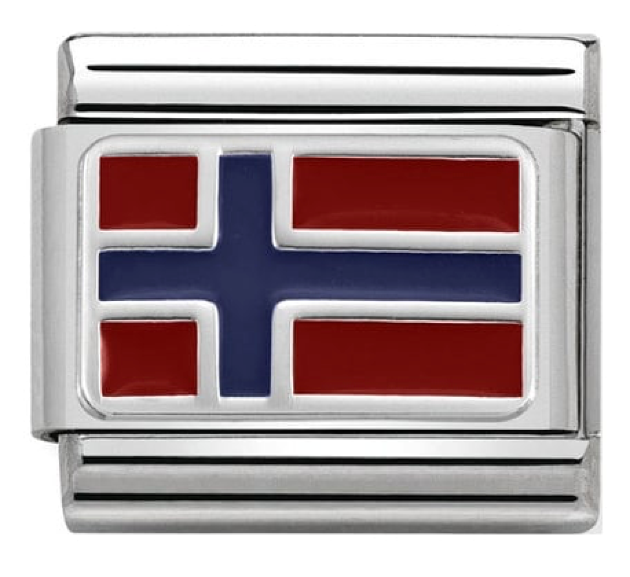 Silver Norway Flag Charm