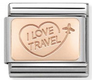 Travel - I Love Travel Rosegold Charm