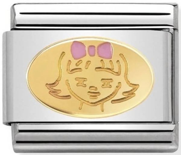 Family - Pink Little Girl Gold Charm