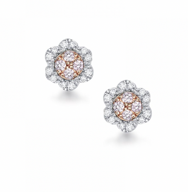 Blush Pink Diamond Earrings - Lucy