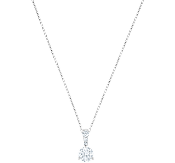 Solitaire Rhodium Pendant