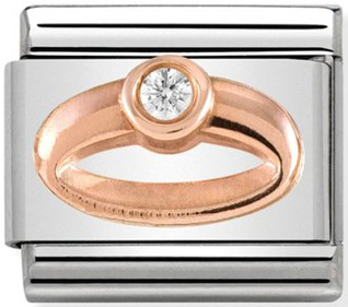 Love - Engagement Ring with CZ Rosegold Charm