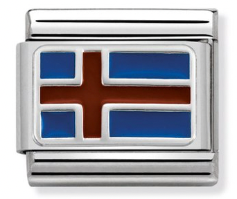 Silver Iceland Flag Charm