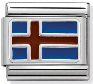 Europe Flag - Iceland Silver Charm