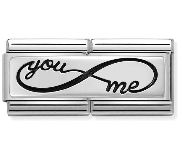 You Infinite Me Double Link Silver Charm