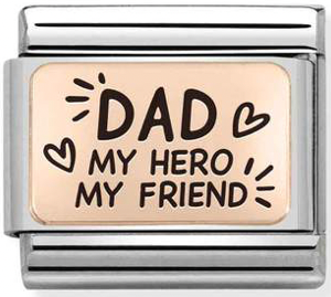 Family - Dad My Hero My Friend Rosegold Charm