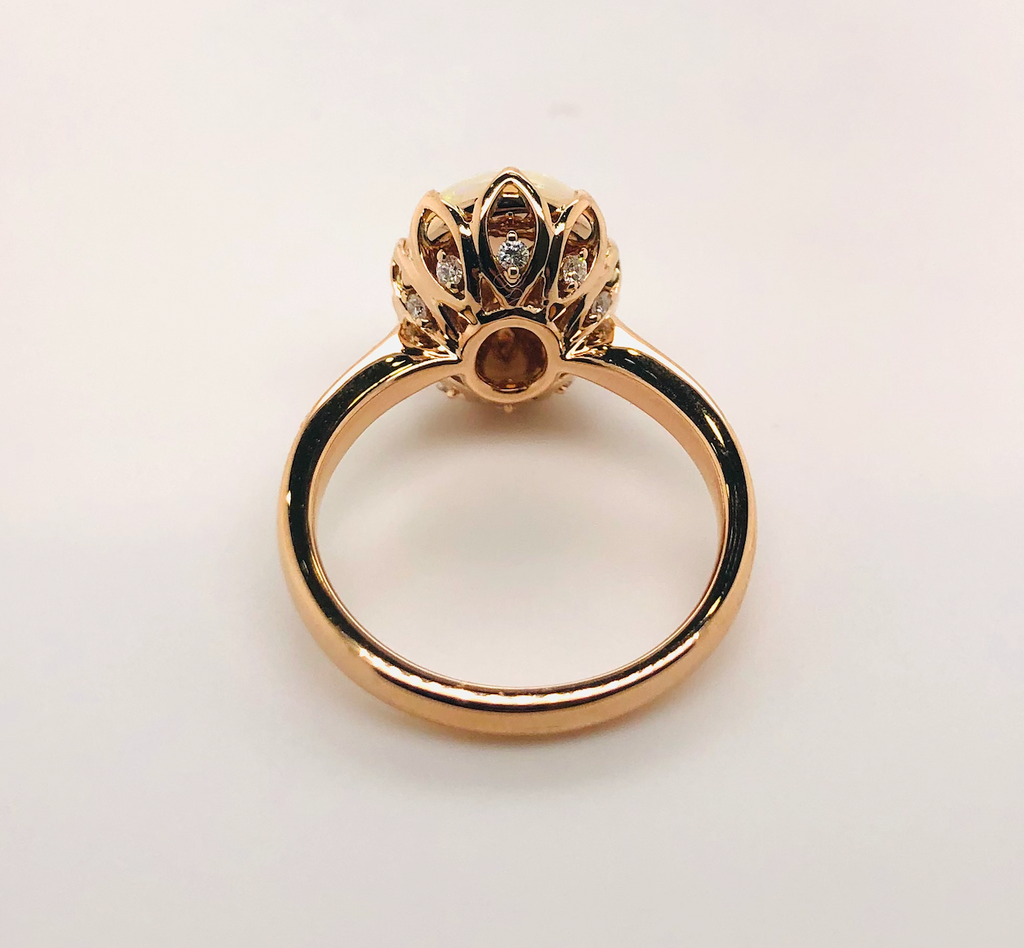 White Opal Rosegold Ring