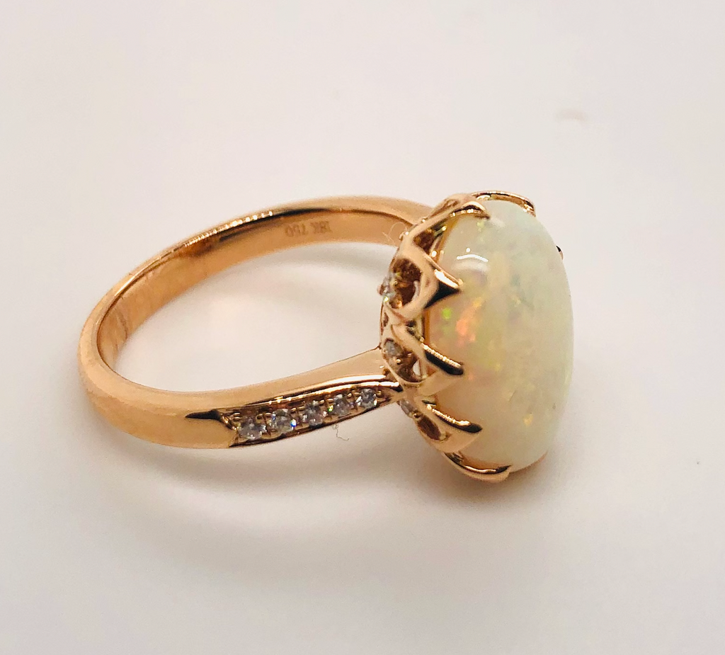 White Opal Rosegold Ring