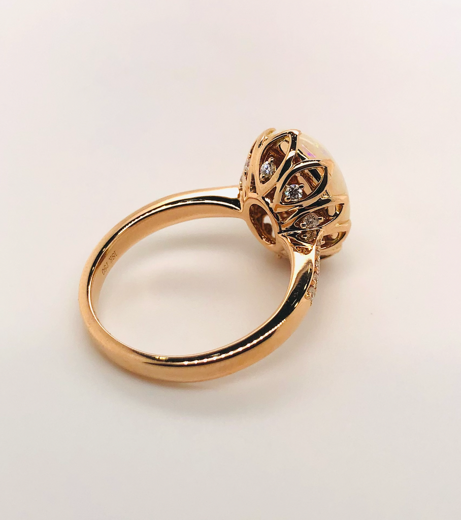 White Opal Rosegold Ring