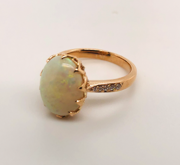 White Opal Rosegold Ring