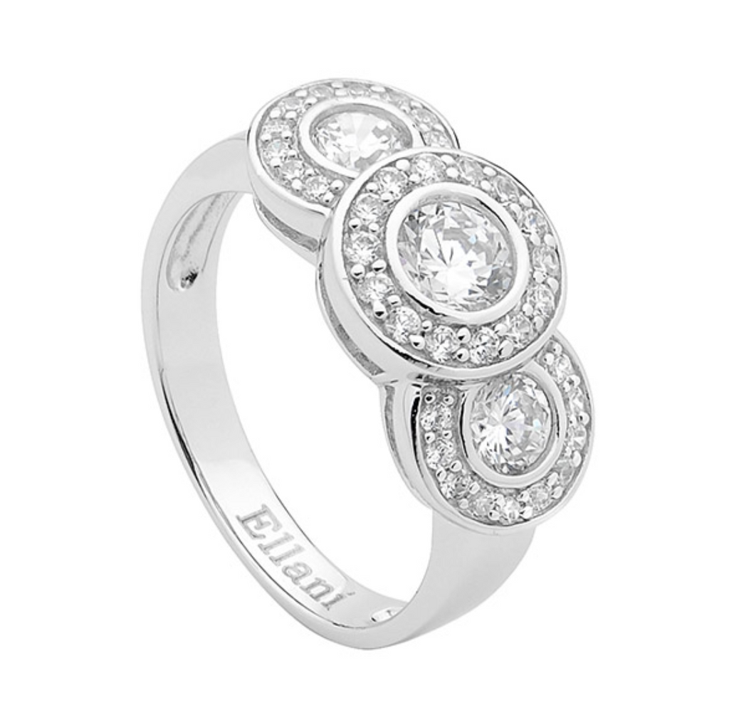 TRIPLE ROUND PAVE RING