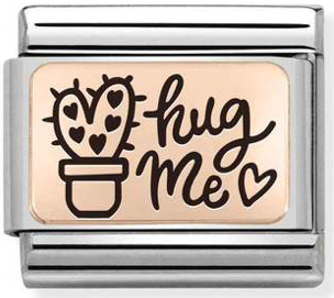 Love - Hug Me with Black Enamel Rosegold Charm