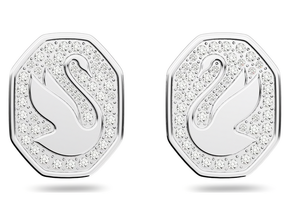 Signum Stud Rhodium Earrings