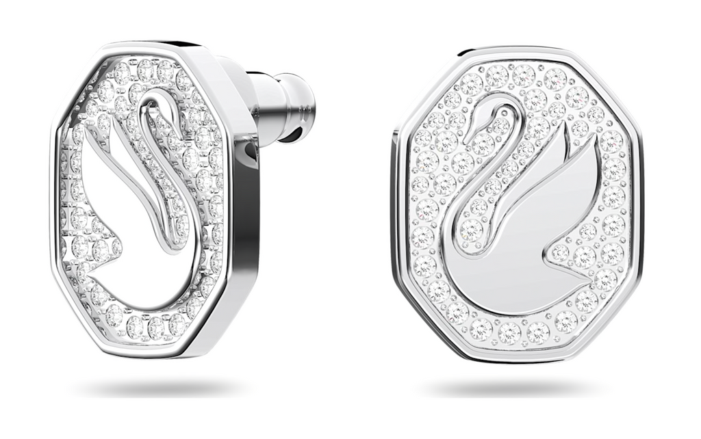 Signum Stud Rhodium Earrings