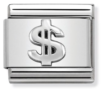 Symbol - Dollar Sign Silver Charm