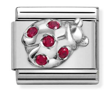 Red Ladybug CZ Silver