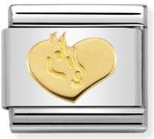 Animals - Heart with Horse Gold Charm