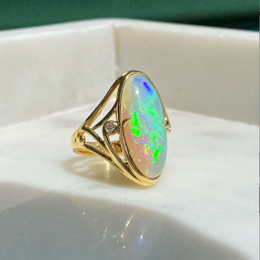 Real gold 2025 opal ring