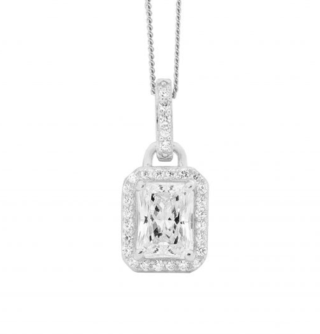 CZ Emerald Cut Pendant - 3 colours