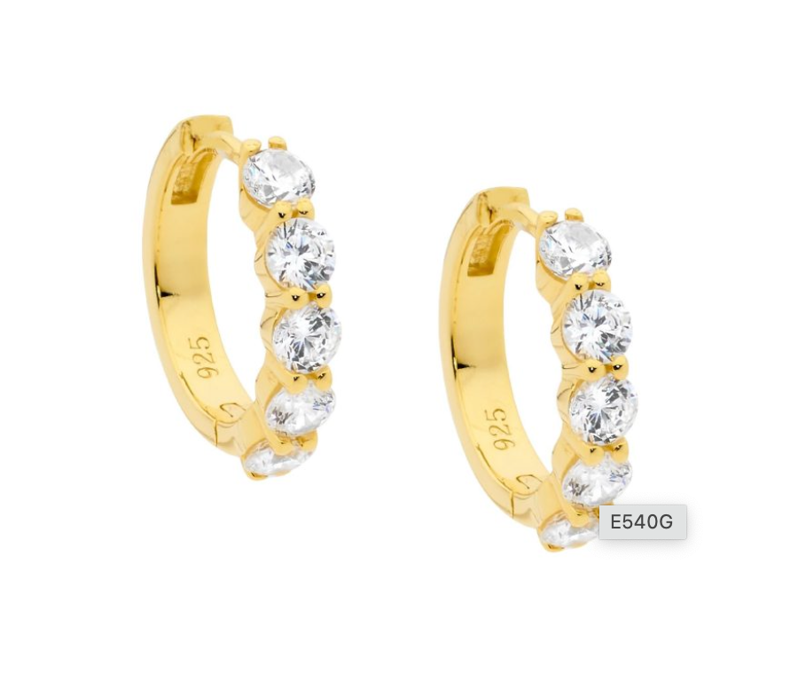 CZ Hoop Earrings - 3 colours