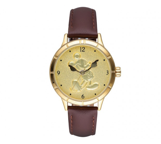 Disney Mickey Sculpted Dial Gold Watch