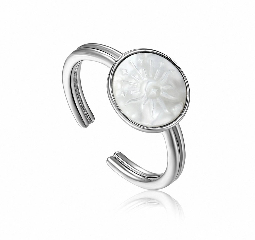 Sunbeam Emblem Silver Adjustable Ring