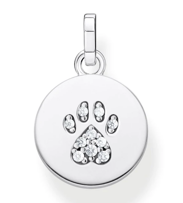 Magic Cat Paw Print Silver Disc Charm