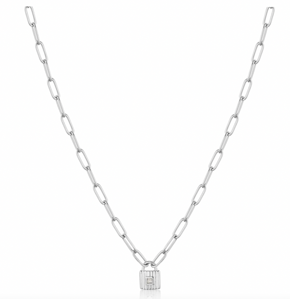 Silver Under Lock & Key Chain Padlock Necklace