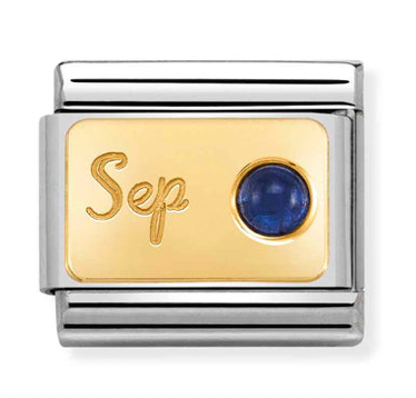 September (Sapphire) Birthstone Gold Charm