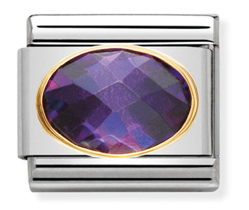 Gemstones - Facet Purple Gold Charm