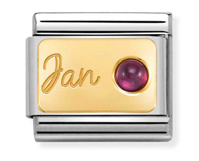 January (Garnet) Birthstone Gold Charm