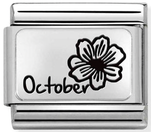 Birth Flower - October (Marigold) Silver Charm
