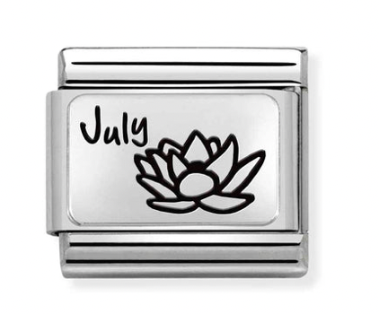 July Waterlily Flower Silver Charm