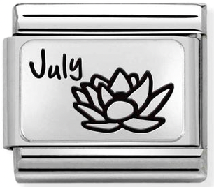 Birth Flower - July (Waterlily) Silver Charm