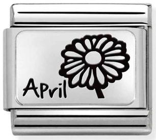 Birth Flower - April (Daisy) Silver Charm