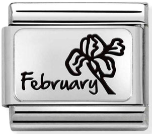 Birth Flower - February (Violet & Primros) Silver Charm