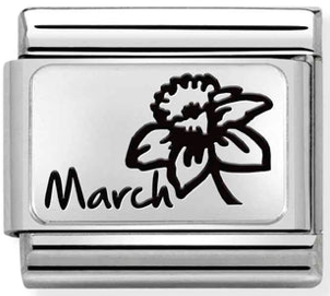 Birth Flower - March (Daffodils) Silver Charm